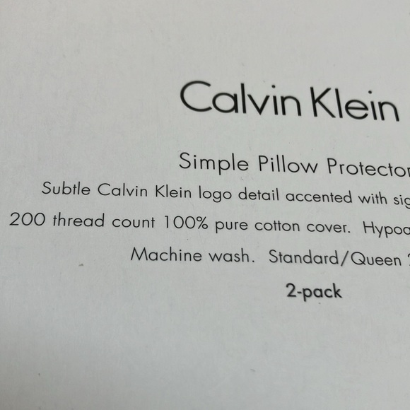 2 Calvin Klein Pillow protector. 200 thread cnt, Standrd/Queen 20x28” - Picture 1 of 6